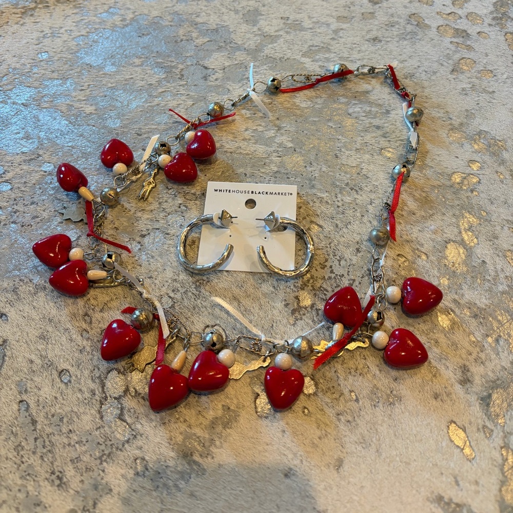 White House Black Market Hammered Hoop Earrings 1 1/4”